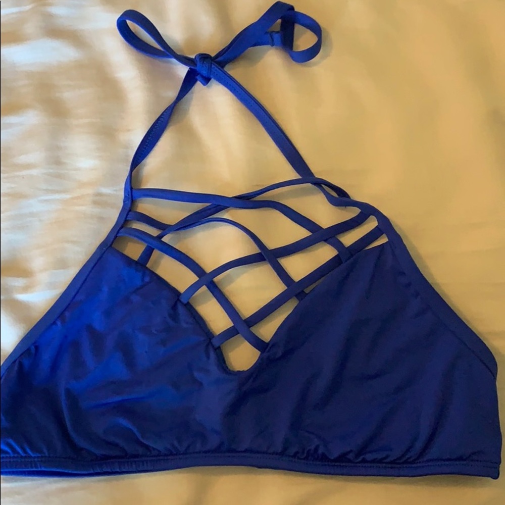 blue shore bathing suit top